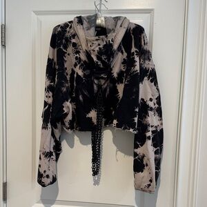 Current Mood cropped chain hoodie